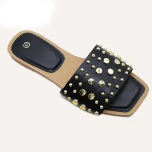 Hot Summer Spring Style Casual Temperamental Lady Slippers Outdoor Use Classic Rivets Ladies Flats Slippers