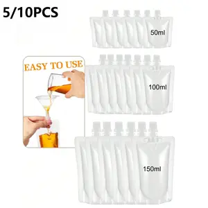 Portable Liquid Packaging Bag, Leak-Proof Transparent Straw Bag, Reusable Sealed Container, Ideal for Beverages, Milk, Alcohol, Reusable Storage Bags