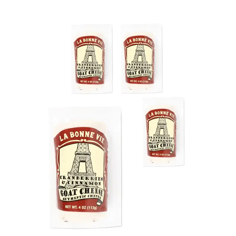LA BONNE VIE Cranberry Cinnamon Goat Cheese - 4-Pack (4oz Dairy Baking Cheese), Sweet & Tangy Holiday Favorite, Requires Chilled Storage