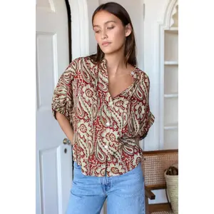 Mandarin Collar Top - Batik