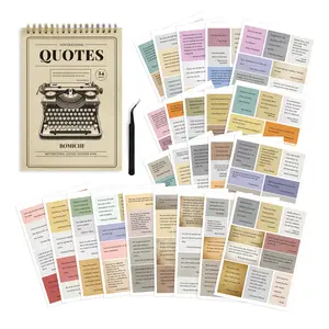 Vintage Typewriter Style Sticker Book Inspirational Quotes Set with 24 Sheets for Journaling Planner Motivation Scrapbook Spring and Easter Craft Gifts