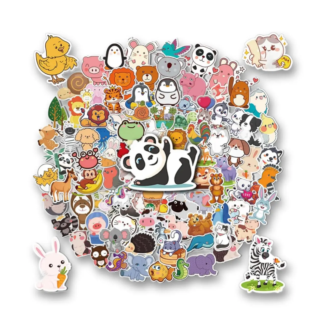 100 Pcs Water Bottle Stickers for Kids - Cute Animal Designs Waterproof Vinyl Stickers, DIY Scrapbooking Supplies for Classroom Prizes, Waterproof Stickers