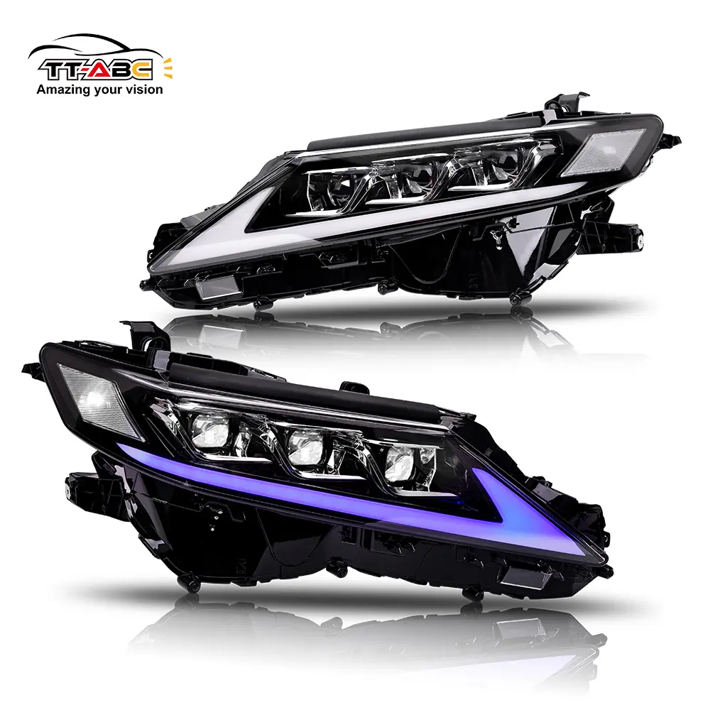 TT-ABC LED Car Bulb Headlight Kit, LED Car Lights for 2018-2024 Toyota Camry LE, SE, XLE, XSE, TRD Models (Clear Reflector)