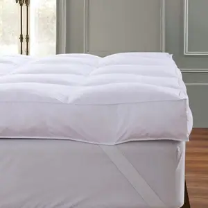 Mattress Topper King Size, Thick Cooling Pillow Top for Firm Beds, Plush Down Alternative Mattress Pad for Back Pain Relief, Breathable & Soft Bed Topper, White