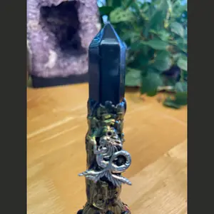 Black Agate-handled altar broom