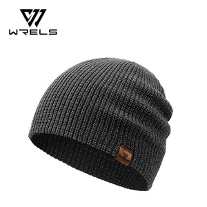Wrels Windproof Thick Knit Hat, Reflective Night Safety Beanie, Autumn Winter Fashion Warm Cap for Yoga Running Hiking Outdoor Sports Daily Wear