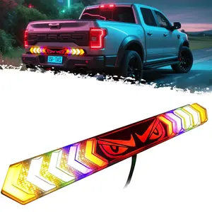 DIBMS 24'' Devil Eyes LED Tailgate Light Bar Strip for Trucks, IP65 Waterproof, RGB Brake Turn Running Reverse Mode,Truck Daytime Running Light Kits,Led Car Ambient Light Led Backlights