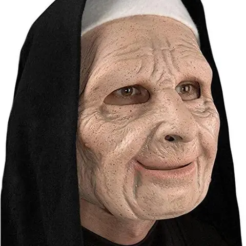 Nun on the Run Halloween Costume Mask Scary Cosplay