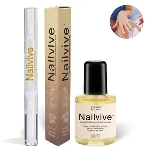 Keratin Research Nailvive Nail Serum with Silk Proteins - Proven Natural Formula for Stronger Harder Nails - Prevents Splits Chips Peels Cracks - Made in USA
