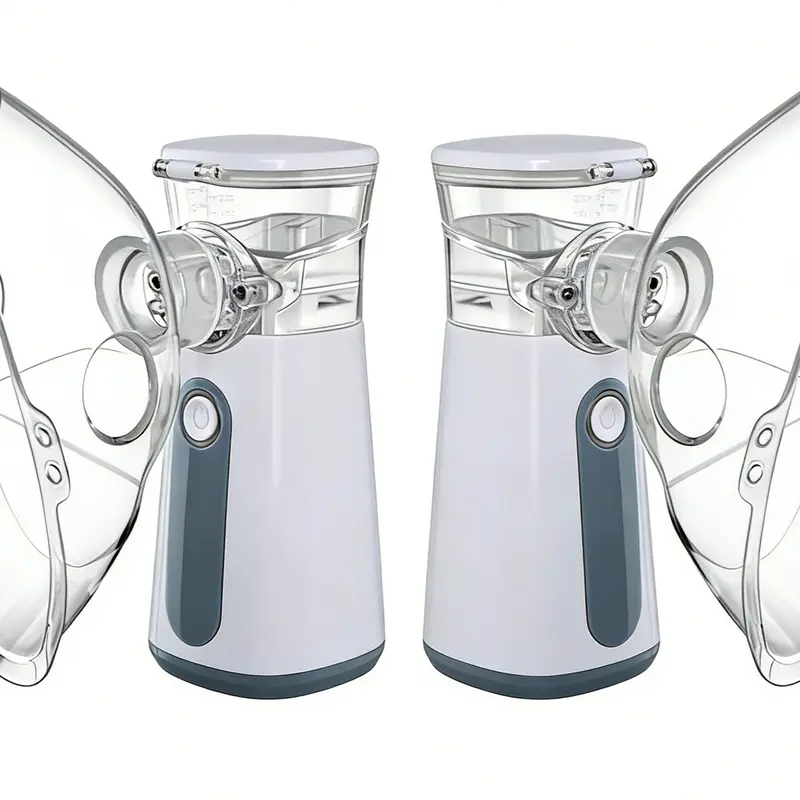 2PCS USB Portable Handheld Humidifier Set Pack for Adults - Built-in Rechargeable Lithium Battery, USB-Charged Compact Personal Moisturizer for Desktop, Home Travel Use