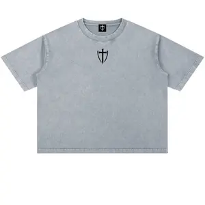 Godletix “God’s Warrior’s” Graphic Mineral Wash Boxy Cropped Cotton T-Shirt Unisex