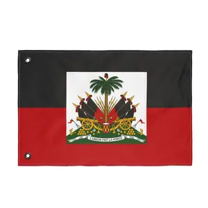 Haitian Coat of Arms Double Sided Flag | Outdoor Banner, 2 Grommets