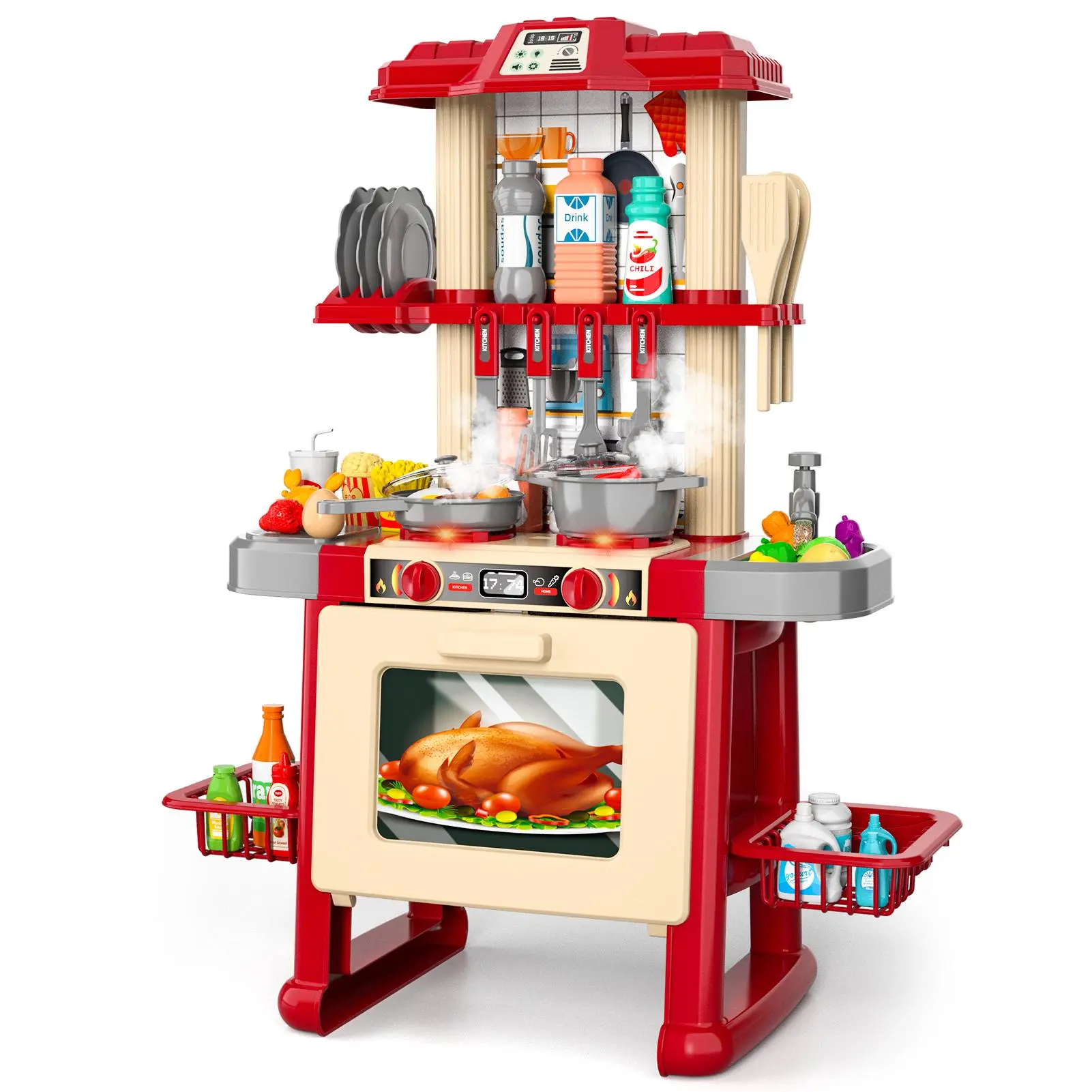 Colorful Pretend Play Kitchen Set with Lifelike Toy Accessories Fun and Engaging Playset for Indoor Outdoor Activities Ideal Christmas Birthday Gifts for Children toddler functional little girl girly things