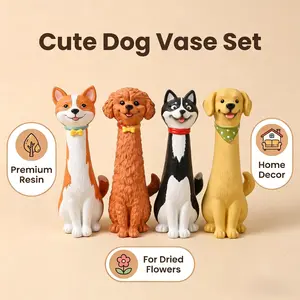 Weird dog-shaped vase for home tabletop decoration and display piece. Shape vase.