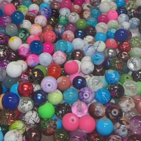 10MM Glass Junk Bead Bags Mixed Random Assortment for Bracelets - Individual Glass Bead Accessories