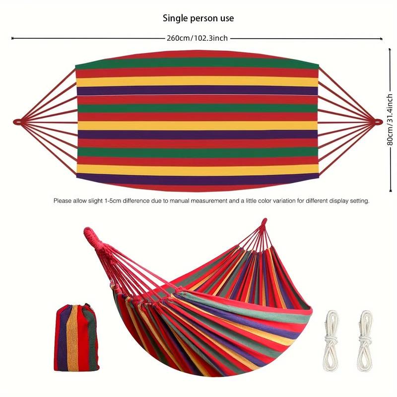 [Practical Camping Hammock]All-Terrain Anti-Rollover 80*250cm Outdoor Professional Hanging Bed Multi-Anchor Point Fixing System