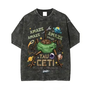 100% cotton casual pattern T-shirt. Design for the sci-fi movie "2026" - "The Haley Marie Project" - Space Robot Clothing for Summer. Street classic fashion style. Gift for sci-fi enthusiasts and space lovers.