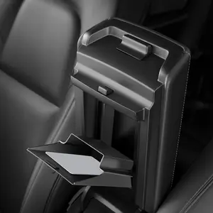 Center Console Hidden Storage Box for Model 3 & Model Y (2021–2025+) – Armrest Privacy Organizer Tray