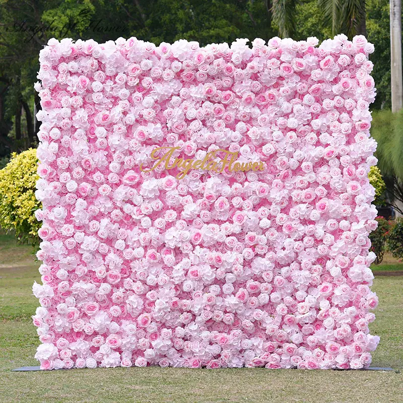 A8910 Pink 5D Flower Wall Cloth Base Wedding Backdrop Supplies