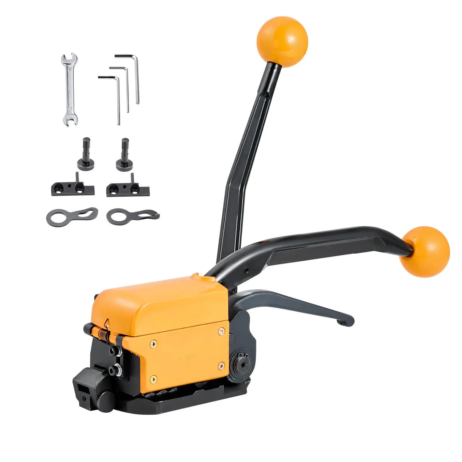 VEVOR Heavy-Duty A3 Steel Banding Strapping 1 Kit, High-Alloy Metal Sealer Tool with Adjustable Width, 3 Levers, Non-Slip Rollers, Manual Handles, 80% Tensile Hold, Buckle-Free Secure for Industrial Bundling, Transportation Use#SohoChic