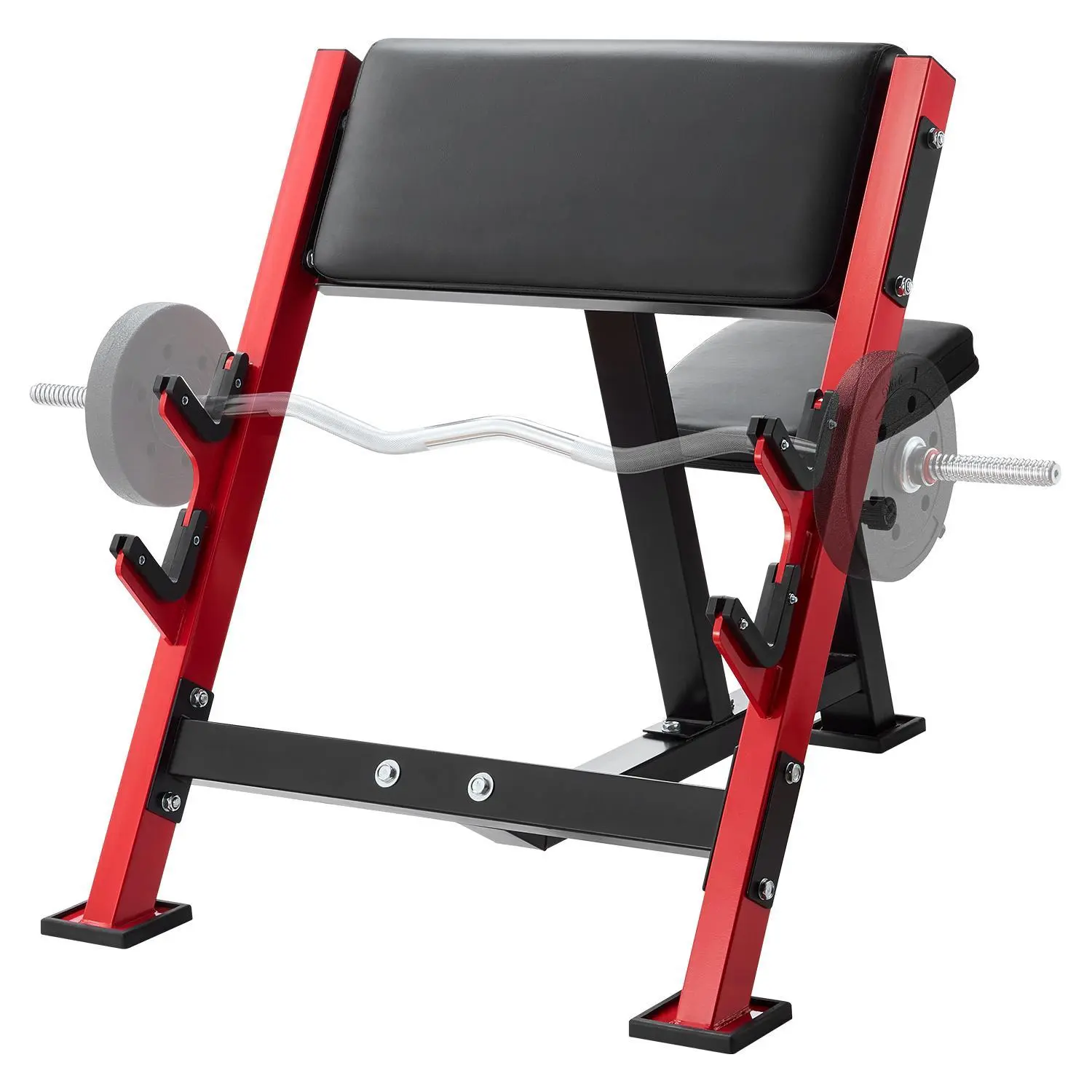 VEVOR Preacher Curl Bench, Heavy Duty Steel Frame Bicep Training Equipment, Max Load 660lbs Home Gym Station, Adjustable Weight Bench with Bar Holders, Seated Isolated Alignment Support Workouts