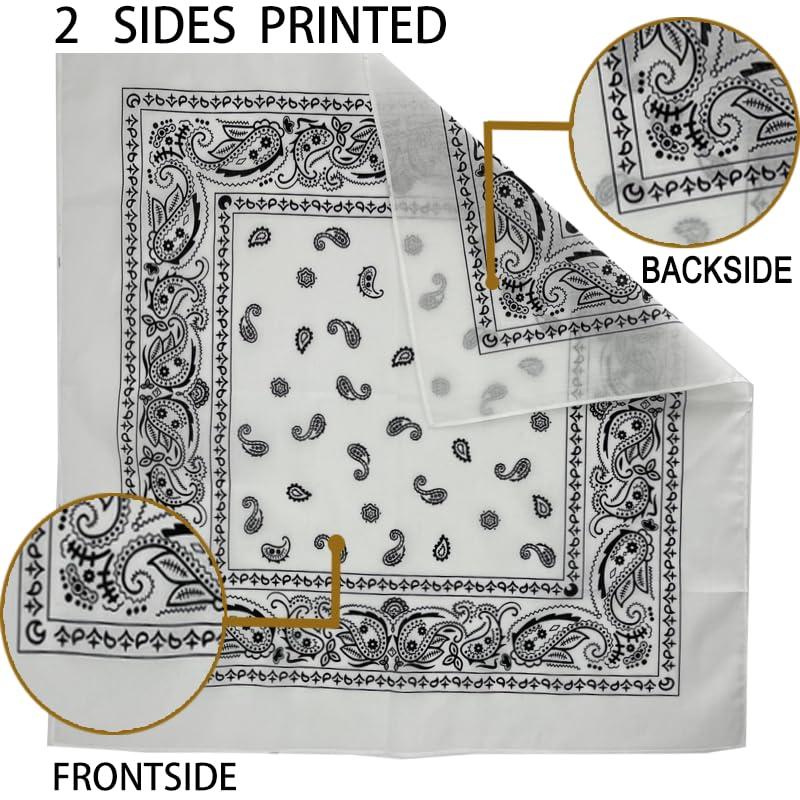 12 Pack Bandanas for Men Women,22 inch All-Gender Paisley Cowboy Bandanas,Square Head Scarf Headwear,Handkerchief Headwrap for Hair Multiple Colors,Christmas Party Gifts,Hand Tools Kits
