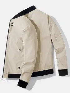 Men's Plus Size Sport Jacket, Long Sleeve Lightweight Casual Outerwear, Comfortable Loose Fit Design, Ideal for Daily Wear & Active Lifestyle