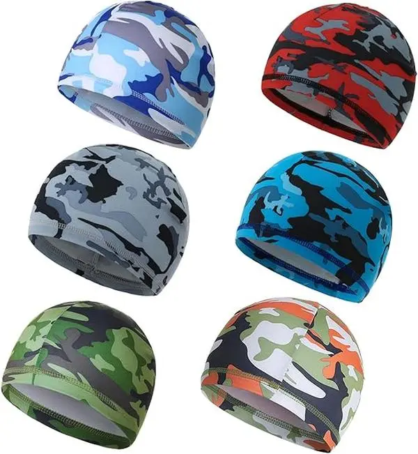 6 Pieces Cooling Skull Caps Helmet Hard Hat Liner Sweat Wicking Running Beanie Cycling for Men Women