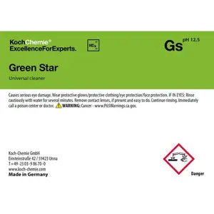 Koch Chemie Green Star Bottle Label Adhesive Vinyl Decal