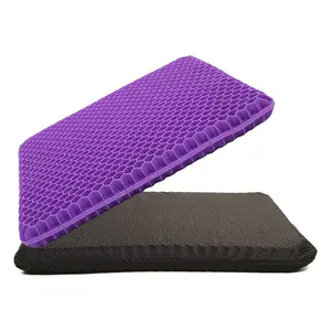 2 Large Gel Seat Cushions, Dual Layer Thick Soft Pads, Relieve Back Hip Sciatic Nerve Pain Tailbone Pressure, Office Chair Wheelchair Car Driver Cooling Pad, Padded Cushion