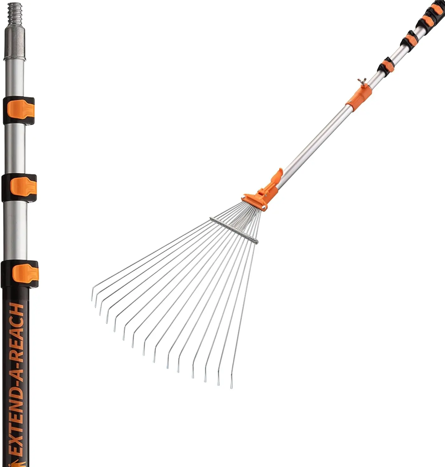 Telescoping Collapsible Roof Rake for Leaves and Pine with Extension Pole