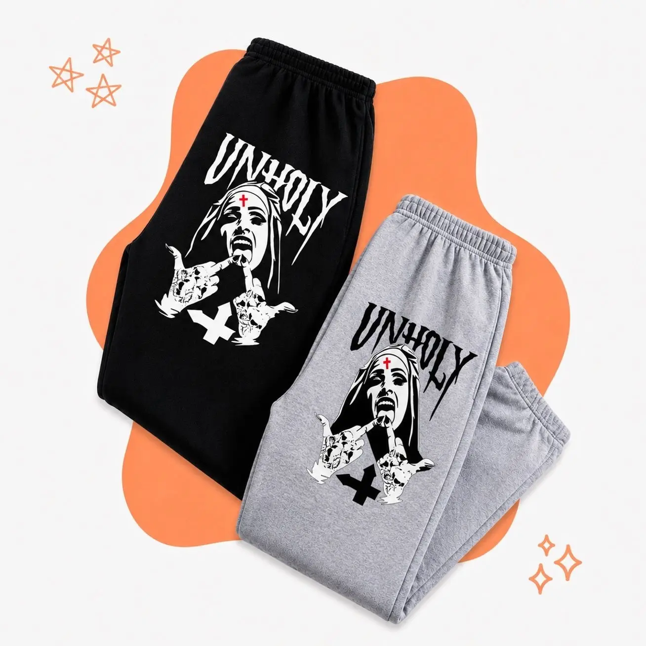 Unholy Graphic Sweatpants, Gothic Streetwear Pants, Comfortable & Stylish Casual Wear, Gift for Him, Gift for Her, Trending 2026 C