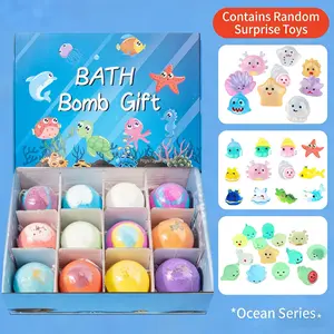 Bath Bombs for Kids with SurpriseSPRINGInside, 12 Pack Kid  Bombs Gift Set,Easter Basket Stuffers for Boys Girls BubbleBath with Toys Inside Skin Repair