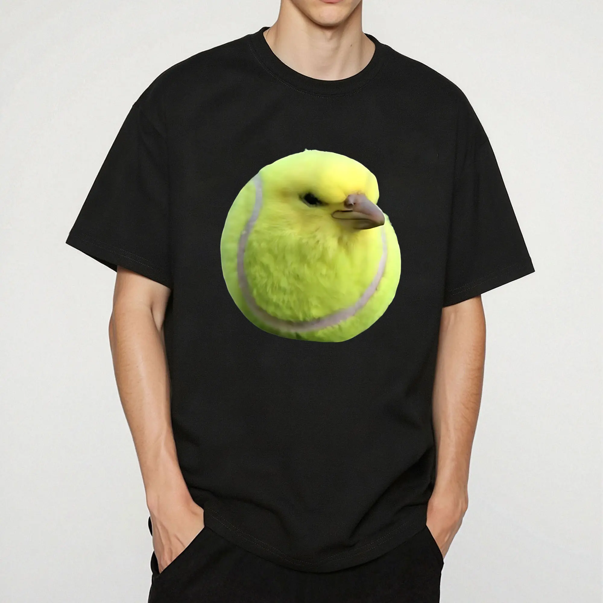 Silly tennis bird meme brainrot gen z T-Shirt graphic tee