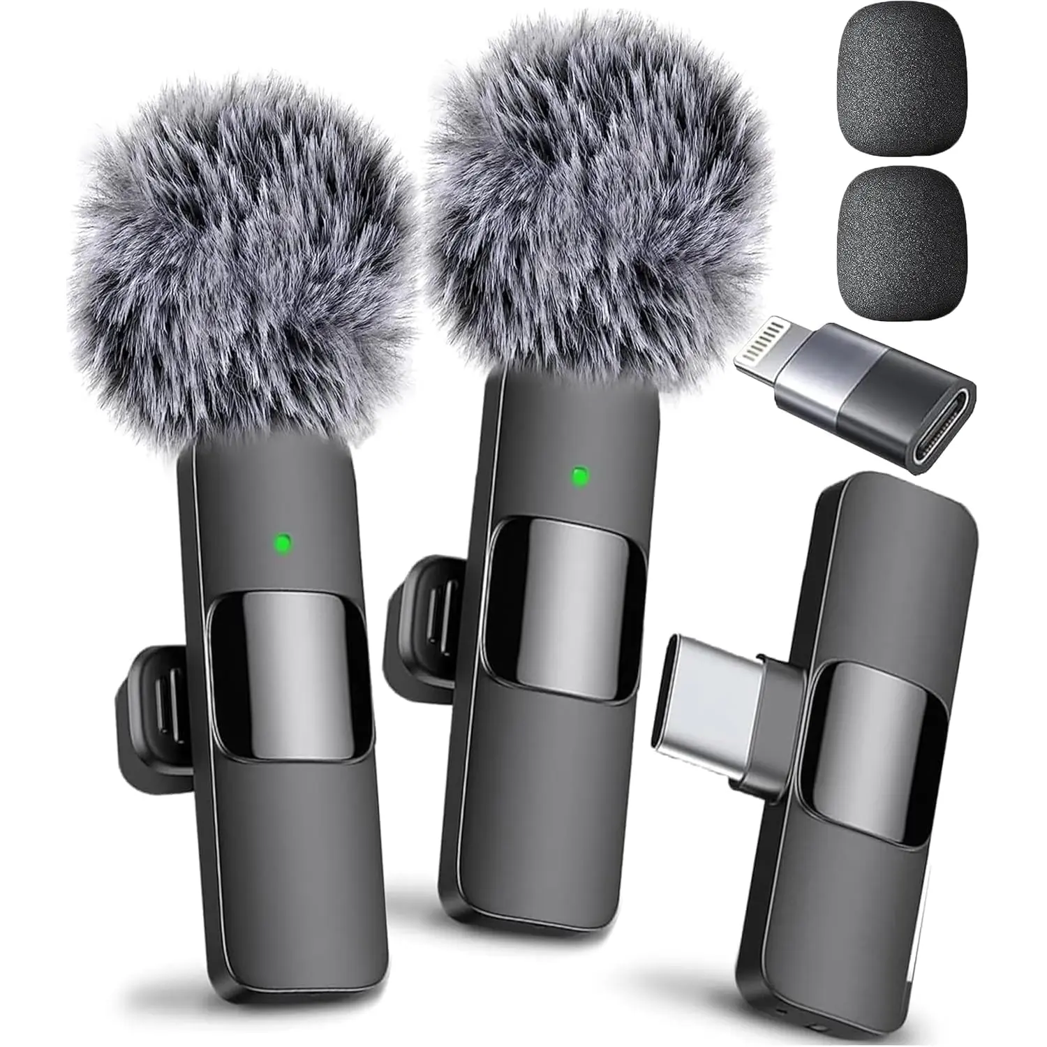 Mini Mic Pro Wireless Microphone for Iphone, Ipad, Android, Lavalier Microphone for Video Recording - 2 Pack Iphone Mic Crystal Clear Recording with USB-C for Podcast, ASMR Mini Mic Pro