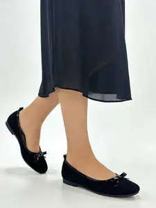 Women's Square Toe Bow Flat Shoes, Comfortable Low Heel Casual Daily Wear, Stylish Slip-On Sneakers for Women