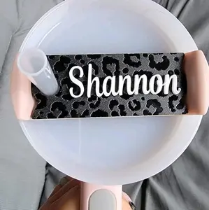 Stylish Black Leopard Print Acrylic Stanley Topper