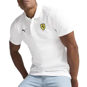 PUMA Mens Scuderia Ferrari Short Sleeve Shirt Casual Casual - White