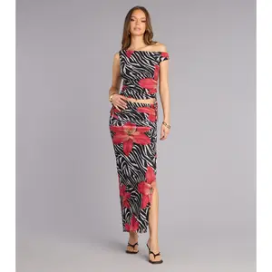 Wild Instinct Zebra Floral Skirt