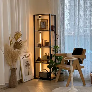 FENLO Fancy Plus Pro - Dimmable LED Floor Lamp with Shelves, Shelf Lamp for Bedroom, Display Shelf with Lights