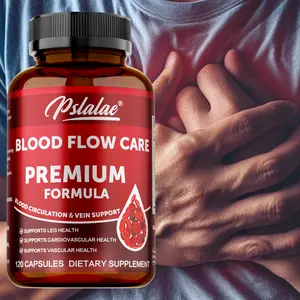 Pslalae Blood Circulation Nutritional Supplement, 120 capsules, highly effective, contains niacin, L-arginine, ginger, chili, and hawthorn, suitable for leg veins, heart, and blood vessels.