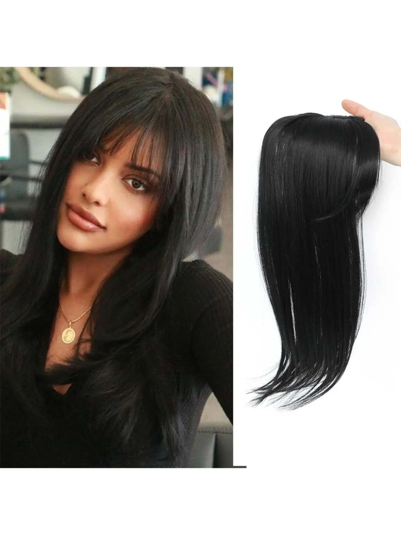 18 inch Hair Topper for women with Bangs Cover Fluffy  display picture 2