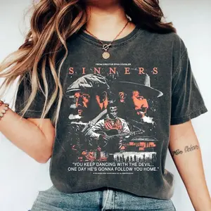 Comfort Colors Retro Smoke And Stack T-shirt, Sinners Movie T-Shirt, Gift Fan, Gift Idea, Gift for Him/Her, For Man/Woman