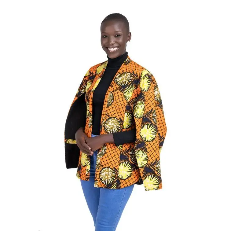 Laba African Print Cape Blazer (Cactus)