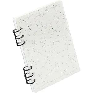 A5 Binder 6-Ring Glitter  Notebook Cover, Black Metal Round Ring with 45 Sheets Lined Inner Papers, A5 Loose Leaf Personal Planner Binder