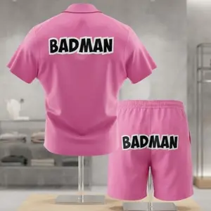 FREESHIP - Vegeta Set Badman Shirt Pink DBZ Hot Summer Button Up Hawaiian Shirts - Shorts