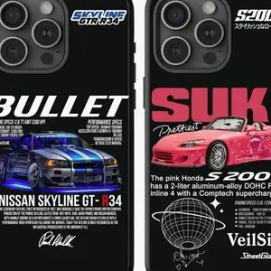 Bullet Suki Phone Case, Couple Phone Case Gift for Car Lover, Couple Gift, Dual Layer Shock Absorbent Protective Cover For iPhone 17 16 15 14 13 12 11 Pro Max