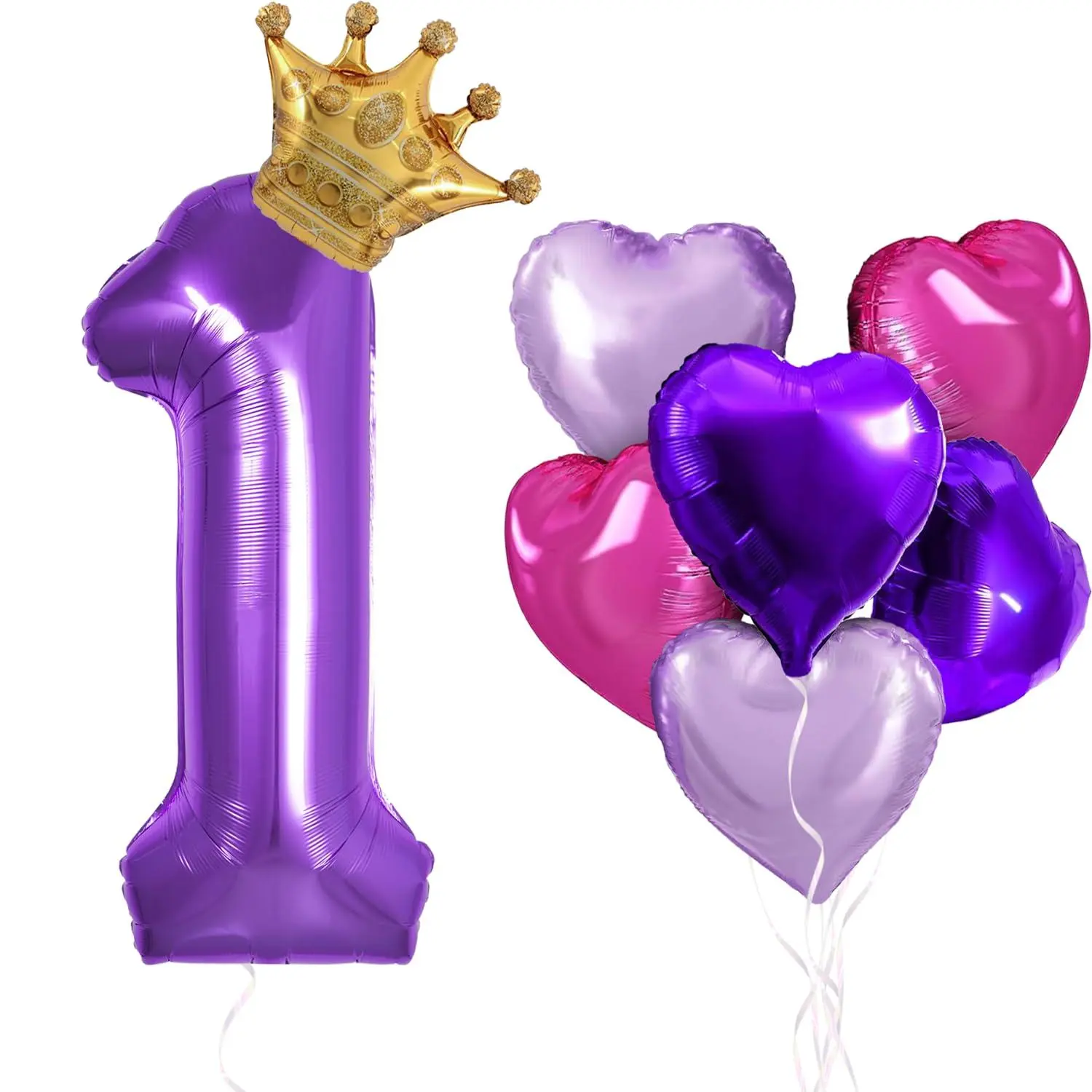 40 Inch Large Purple Number 1 Birthday Balloon For Encanto Birthday Party Decorations For Girls, 1St Birthday Party Decorations Purple And Pink Theme Party Balloons Decorations Supplies Favors