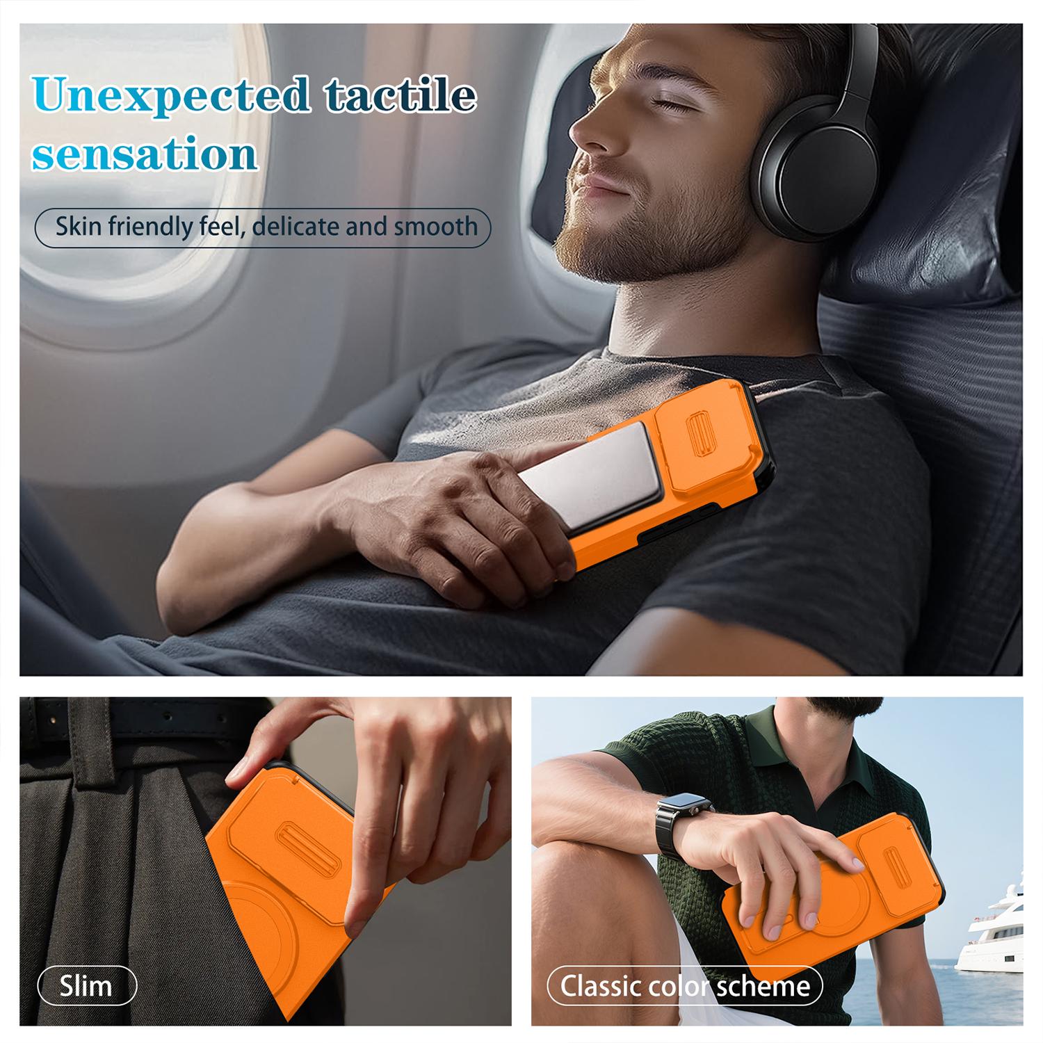 Magnetic Case Compatible with iPhone 17 Pro Max 16 15 14 13 12 11 with Kickstand & Sliding Camera Cover, Rugged Stand Protective Shock-Resistant Slim Shockproof Case