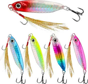 Jigs Fishing Lures Saltwater Fishing Spoons with Ultra- Hooks  Jigging  for Bass Tuna Salmon Grouper